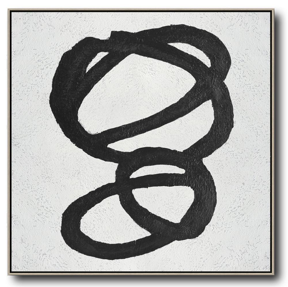 Minimal Black and White Painting #MN140A